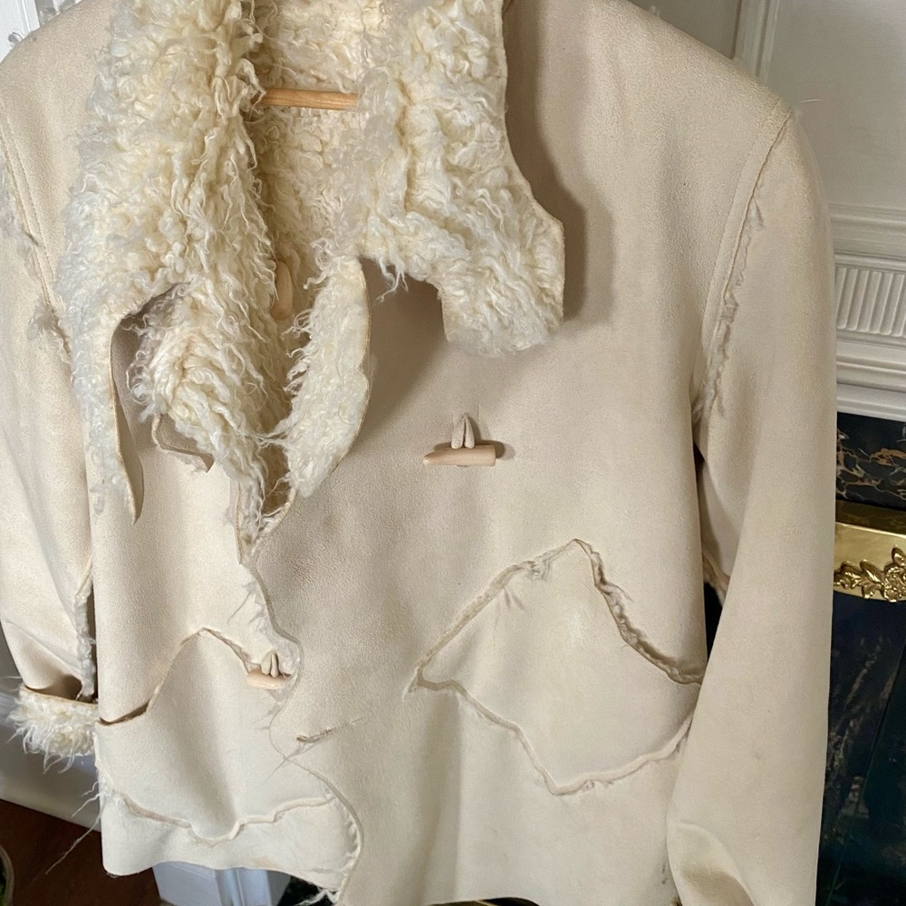 Custom reversible leather sheepskin reversible jacket